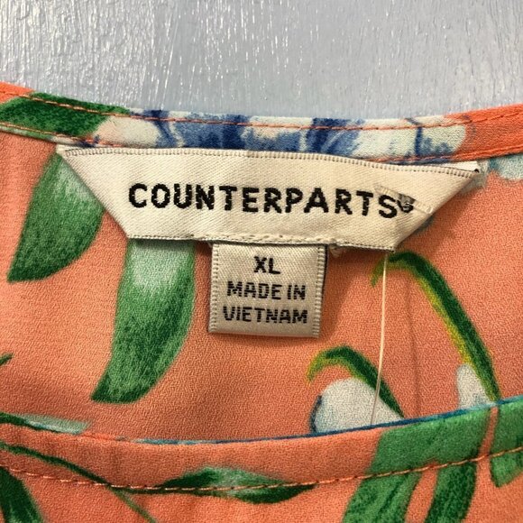 Counterparts Floral Shirt Ruffle Sleeves NEW - Picture 4 of 6